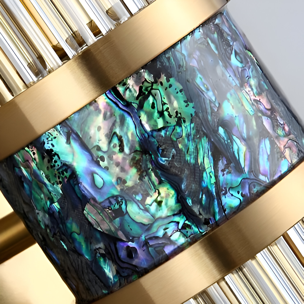 Frendorf | Luxuriöse Goldkristall Wandleuchte - Moderne Gerippte Wandlampe - E14 Wandleuchten LED