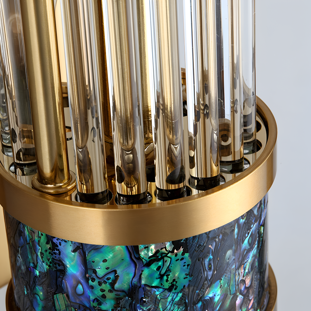 Frendorf | Luxuriöse Goldkristall Wandleuchte - Moderne Gerippte Wandlampe - E14 Wandleuchten LED