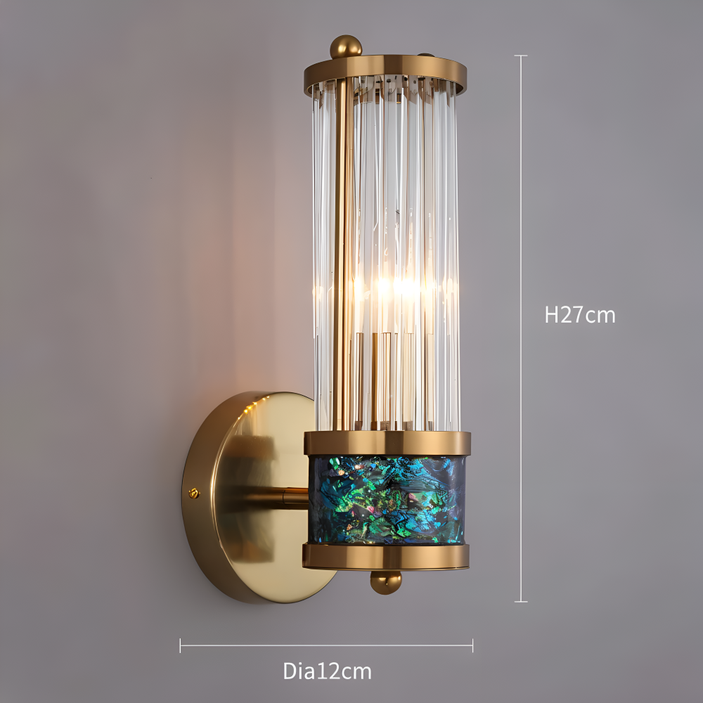 Frendorf | Luxuriöse Goldkristall Wandleuchte - Moderne Gerippte Wandlampe - E14 Wandleuchten LED