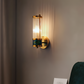 Frendorf | Luxuriöse Goldkristall Wandleuchte - Moderne Gerippte Wandlampe - E14 Wandleuchten LED
