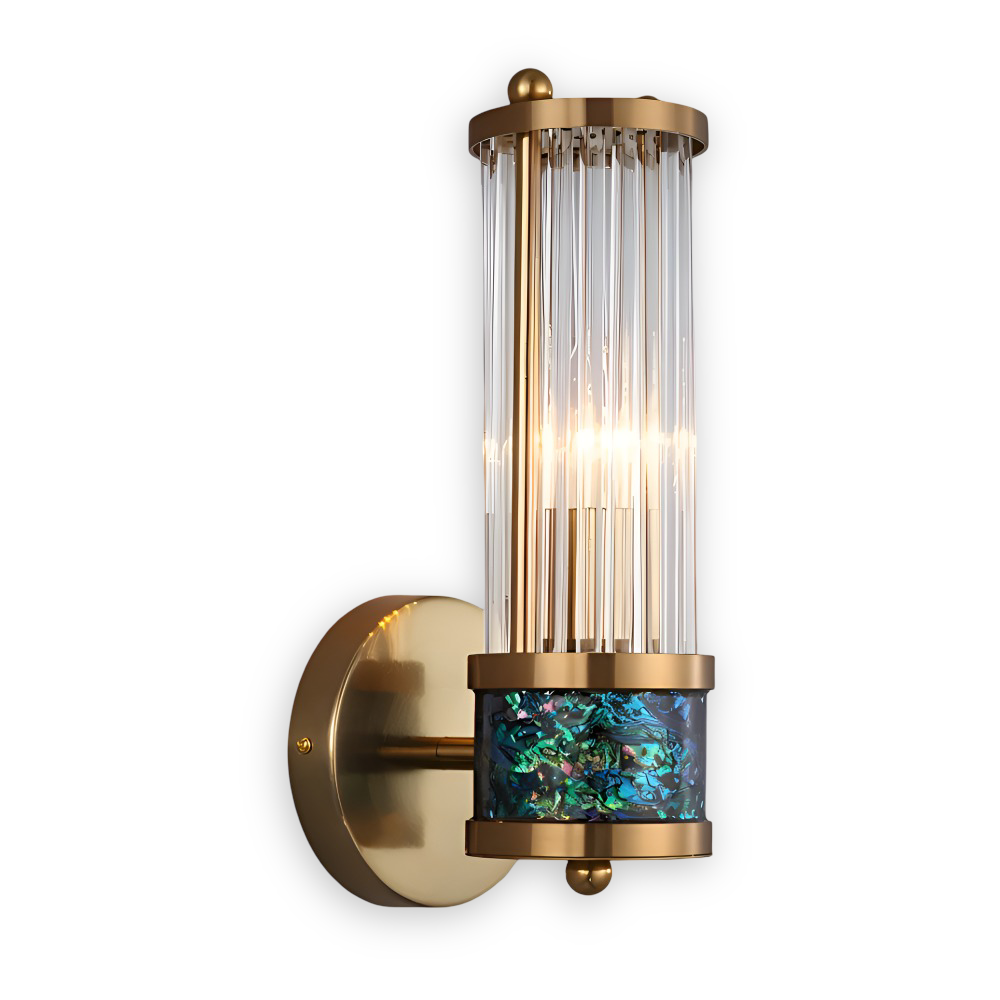 Frendorf | Luxuriöse Goldkristall Wandleuchte - Moderne Gerippte Wandlampe - E14 Wandleuchten LED