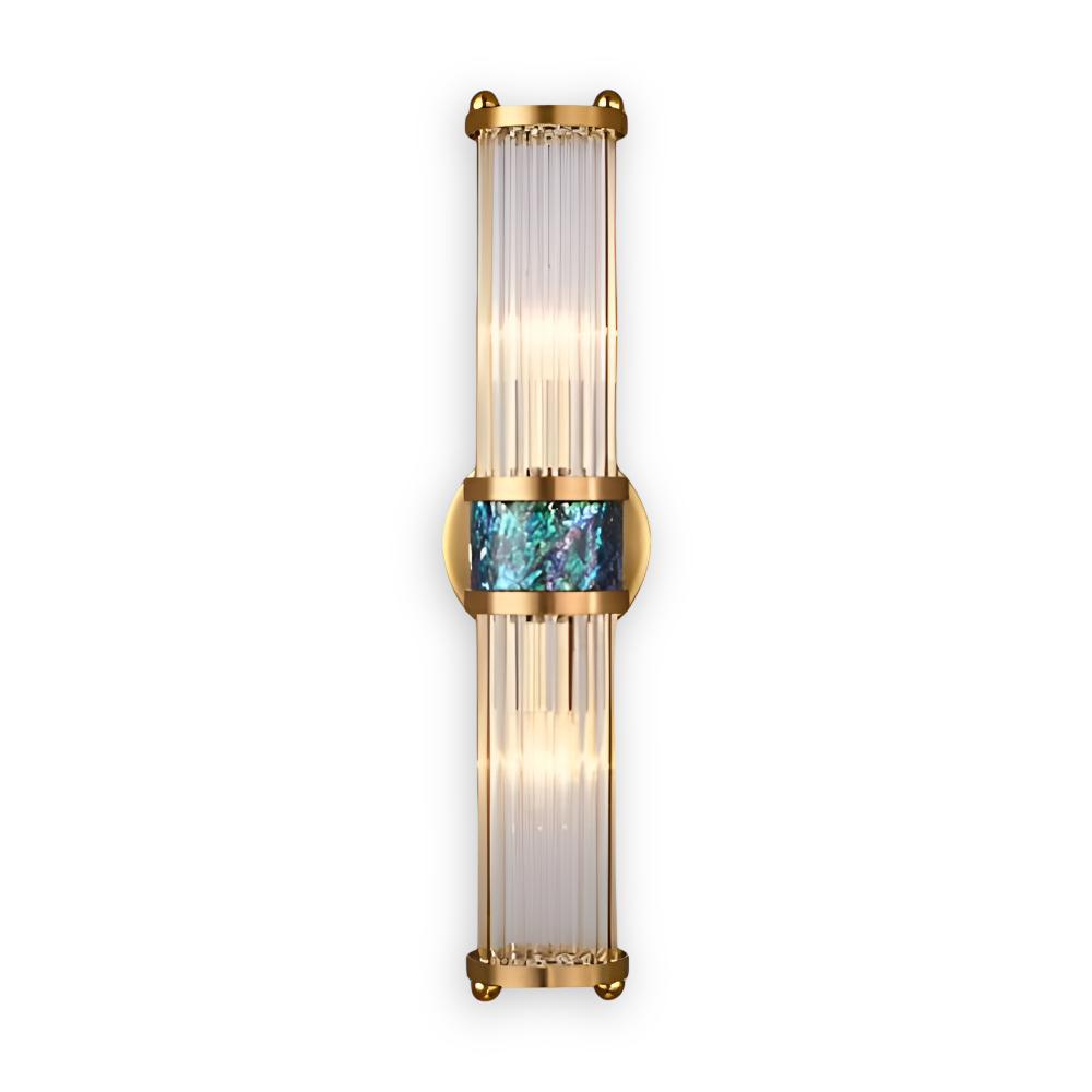 Frendorf | Luxuriöse Goldkristall Wandleuchte - Moderne Gerippte Wandlampe - E14 Wandleuchten LED