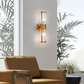 Frendorf | Luxuriöse Goldkristall Wandleuchte - Moderne Gerippte Wandlampe - E14 Wandleuchten LED