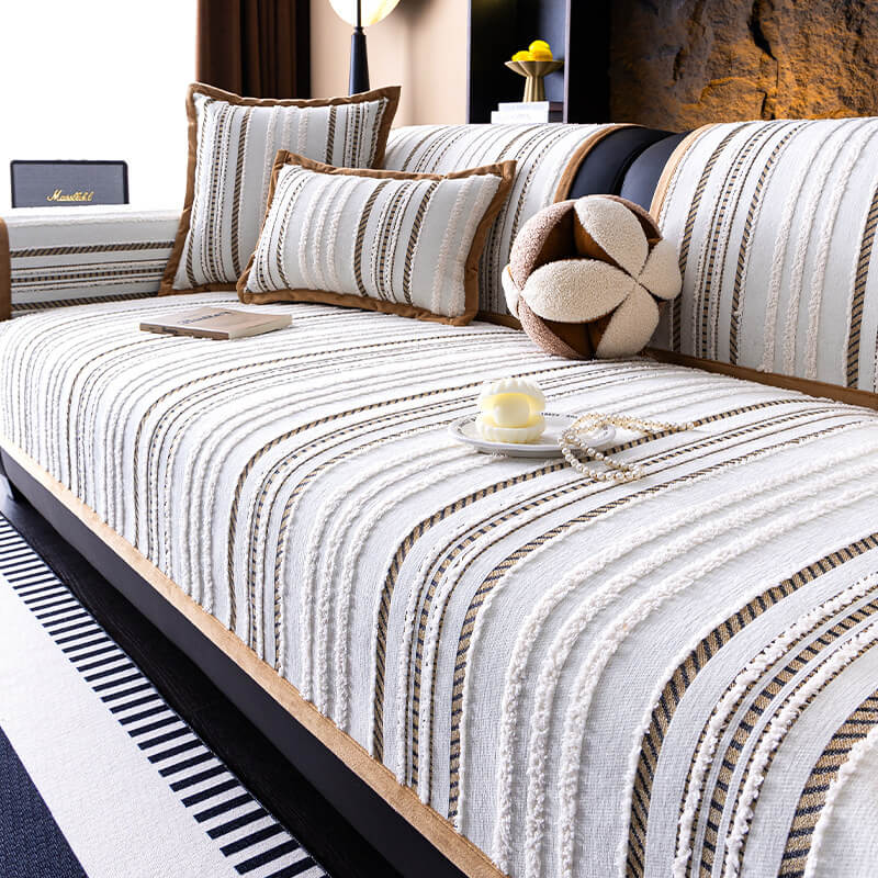 Luxus Chenille Weich Tragbar und Rutschfeste Sofa Schutz Couchbezug