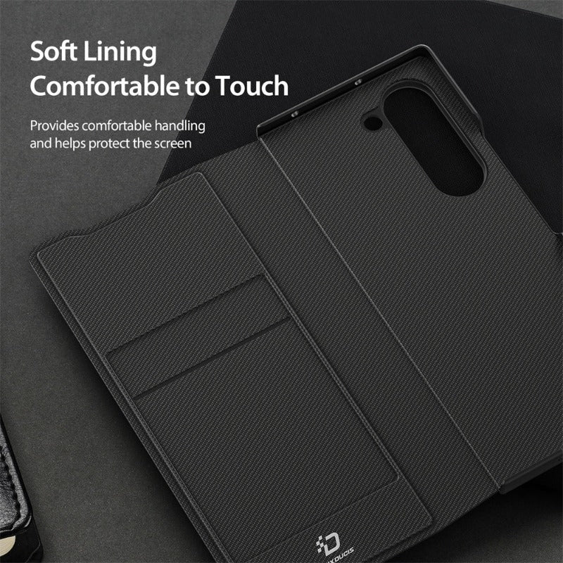 Frendorf | Luxuriöse Dreiecksmuster Magnetische PU-Leder Handyhülle mit Kartensteckplatz für Samsung Galaxy Z Fold 6