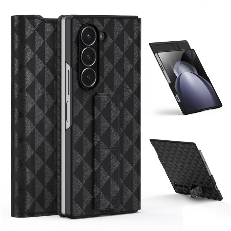 Frendorf | Luxuriöse Dreiecksmuster Magnetische PU-Leder Handyhülle mit Kartensteckplatz für Samsung Galaxy Z Fold 6