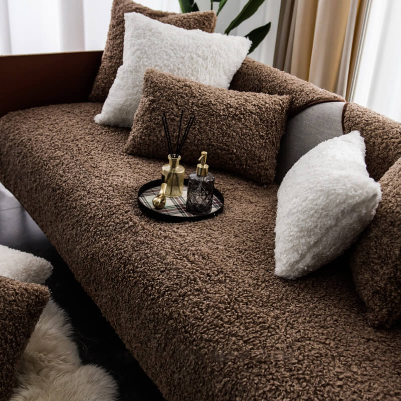 Luxus Warmes Fleece Möbel Schutzmatte Rutschfeste Sofa Abdeckung