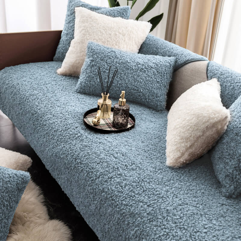 Luxus Warmes Fleece Möbel Schutzmatte Rutschfeste Sofa Abdeckung
