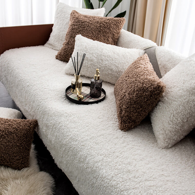 Luxus Warmes Fleece Möbel Schutzmatte Rutschfeste Sofa Abdeckung