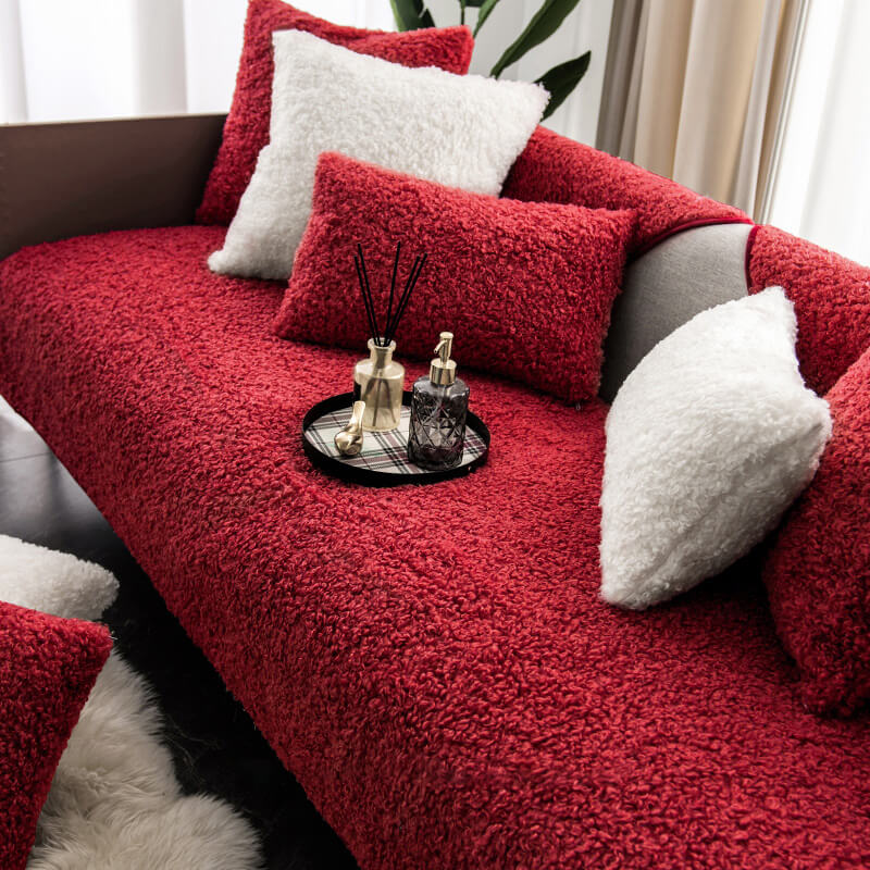 Luxus Warmes Fleece Möbel Schutzmatte Rutschfeste Sofa Abdeckung