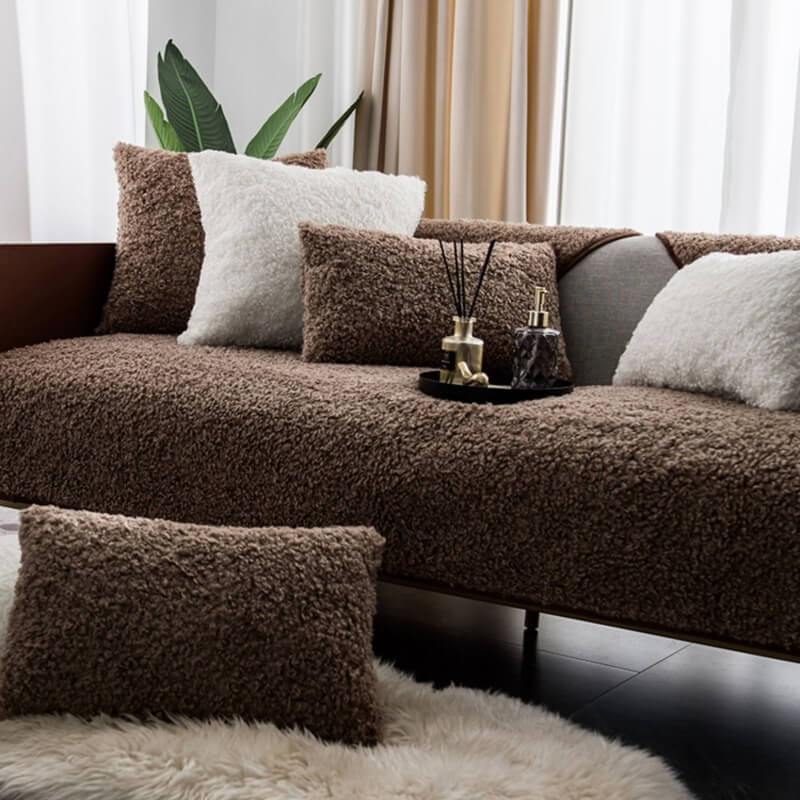 Luxus Warmes Fleece Möbel Schutzmatte Rutschfeste Sofa Abdeckung