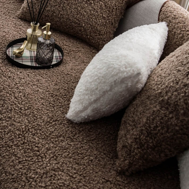 Luxus Warmes Fleece Möbel Schutzmatte Rutschfeste Sofa Abdeckung