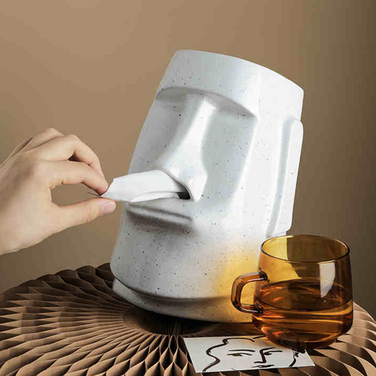Frendorf | StatueTissue - ausgefallener Moai-Tuchhalter für stilvolle Räume