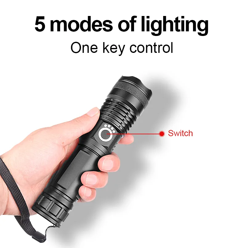 Frendorf |  LED Taschenlampe | Wiederaufladbare Taschenlampe