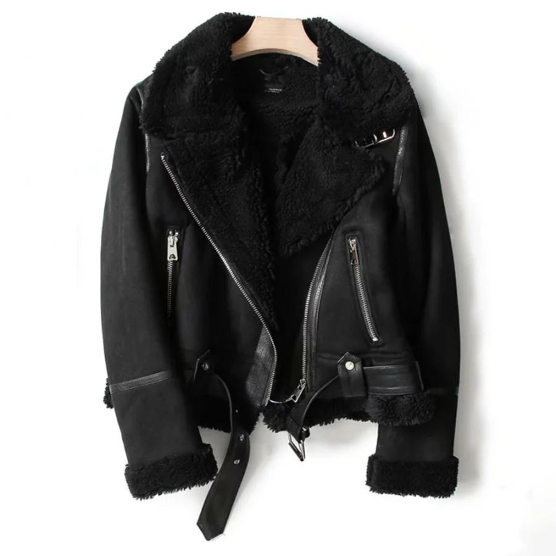Frendorf | Lederjacke mit Sherpa-Futter