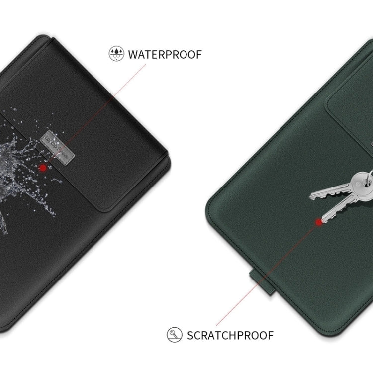 Frendorf | 4 in 1 Universal wasserdichtes PU-Leder Laptop Futtertasche mit Griff & Ständer & Stifthalter + 2 Winder + Maus Tasche + Ladegerät Tasche Set für 17 Zoll Laptops (Dunkelblau)