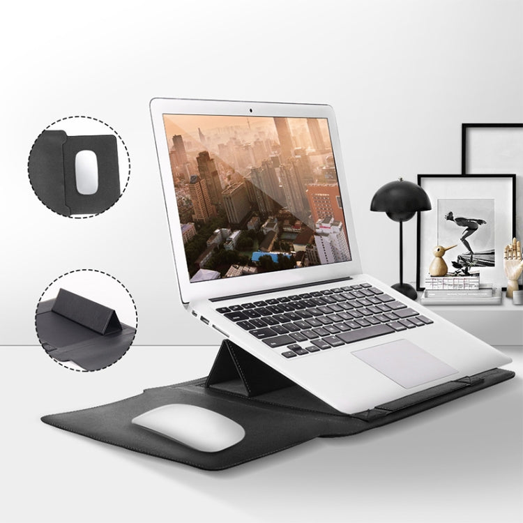 Frendorf | 4 in 1 Universal Wasserdichtes PU Leder Laptop Liner Tasche mit Griff & Ständer & Stifthalter + 2 Winder + Maus Tasche + Ladegerät Tasche Set für 11/12 Zoll Laptops (Rose Gold)