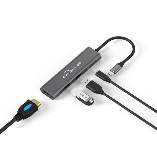 Frendorf | Blueendless 4 In 1 Multifunktions Typ-C / USB-C zu HDMI + PD + Dual USB 3.0 HUB Erweiterungsdock