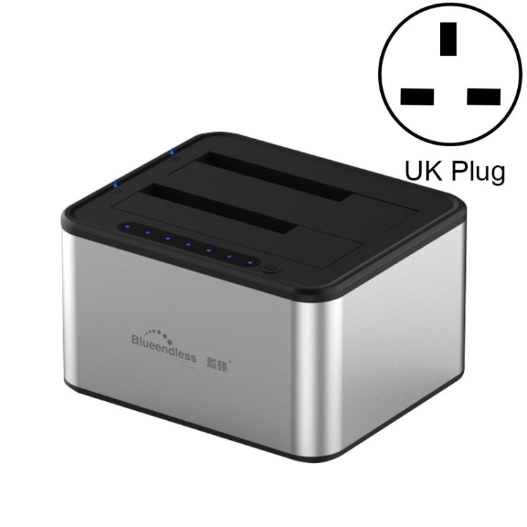 Frendorf | Blueendless 2,5 / 3,5 Zoll SATA USB 3.0 2 Bay Offline Kopier Festplatten Dock (UK-Stecker)