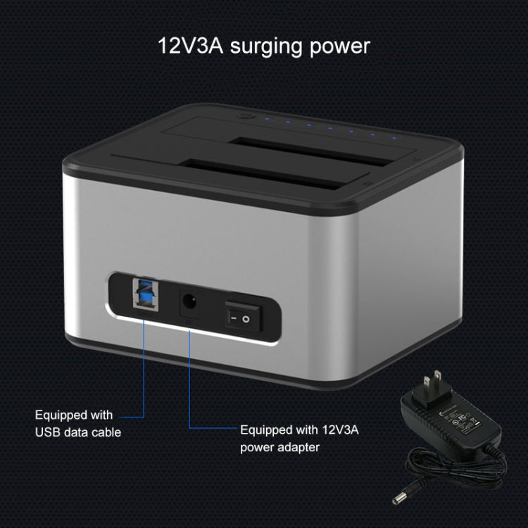 Frendorf | Blueendless 2,5 / 3,5 Zoll SATA USB 3.0 2 Bay Offline Kopier Festplatten Dock (UK-Stecker)