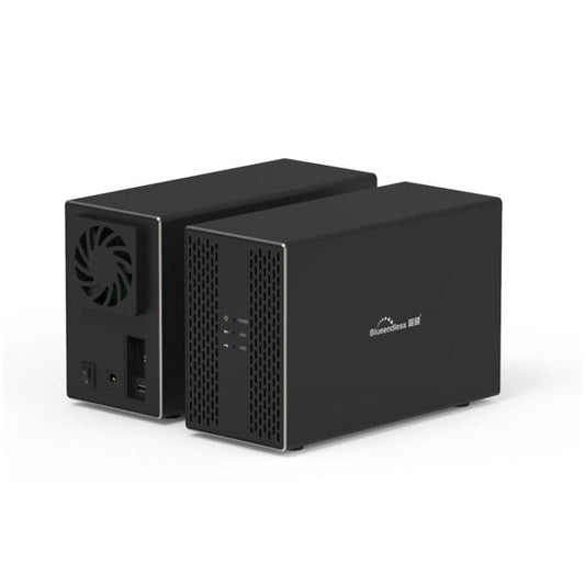 Frendorf | Blueendless Typ-C / USB-C Schnittstelle 3,5 Zoll 2-Bay RAID-Kombinationsarray HDD externe Gehäuse (EU-Stecker)