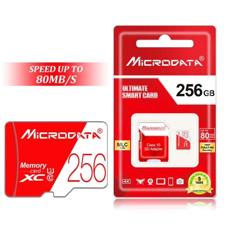 Frendorf | MICRODATA 256GB High Speed U3 Rot und Weiß TF(Micro SD) Speicherkarte