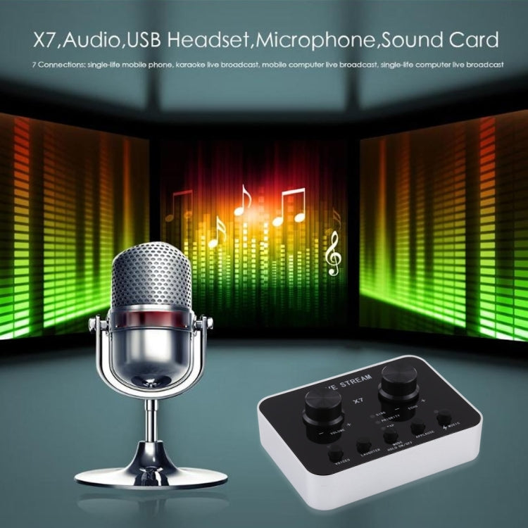 Frendorf | X7 Live Broadcast Audio USB Headset Mikrofon Webcast Unterhaltung Streamer Soundkarte für Telefon, Computer PC