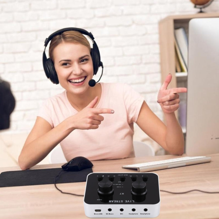 Frendorf | X7 Live Broadcast Audio USB Headset Mikrofon Webcast Unterhaltung Streamer Soundkarte für Telefon, Computer PC