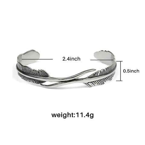 Frendorf | Verstellbares Armband mit silbernen Federn