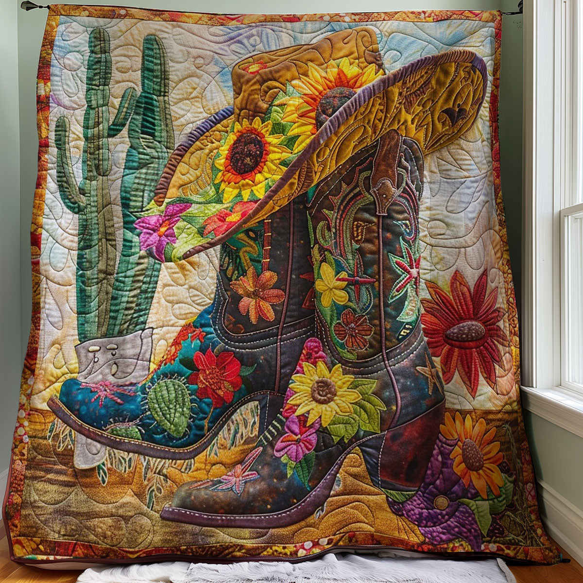 Sonnenblumen Stiefel Quilt