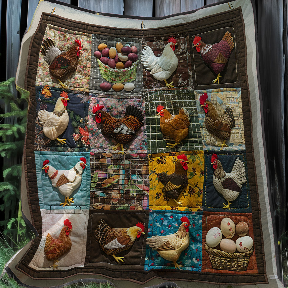 Hühner und Eier Quilt