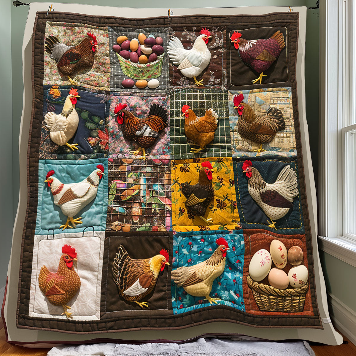 Hühner und Eier Quilt
