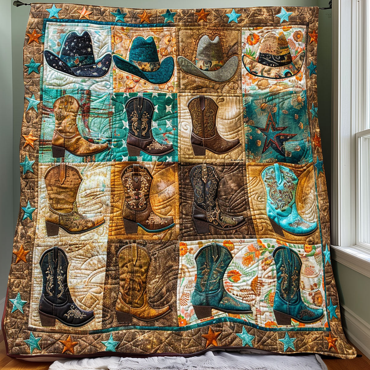 Cowboyhüte und Stiefel Quilt