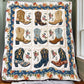 Floral Cowboy Boots Steppdecke
