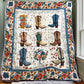 Floral Cowboy Boots Steppdecke