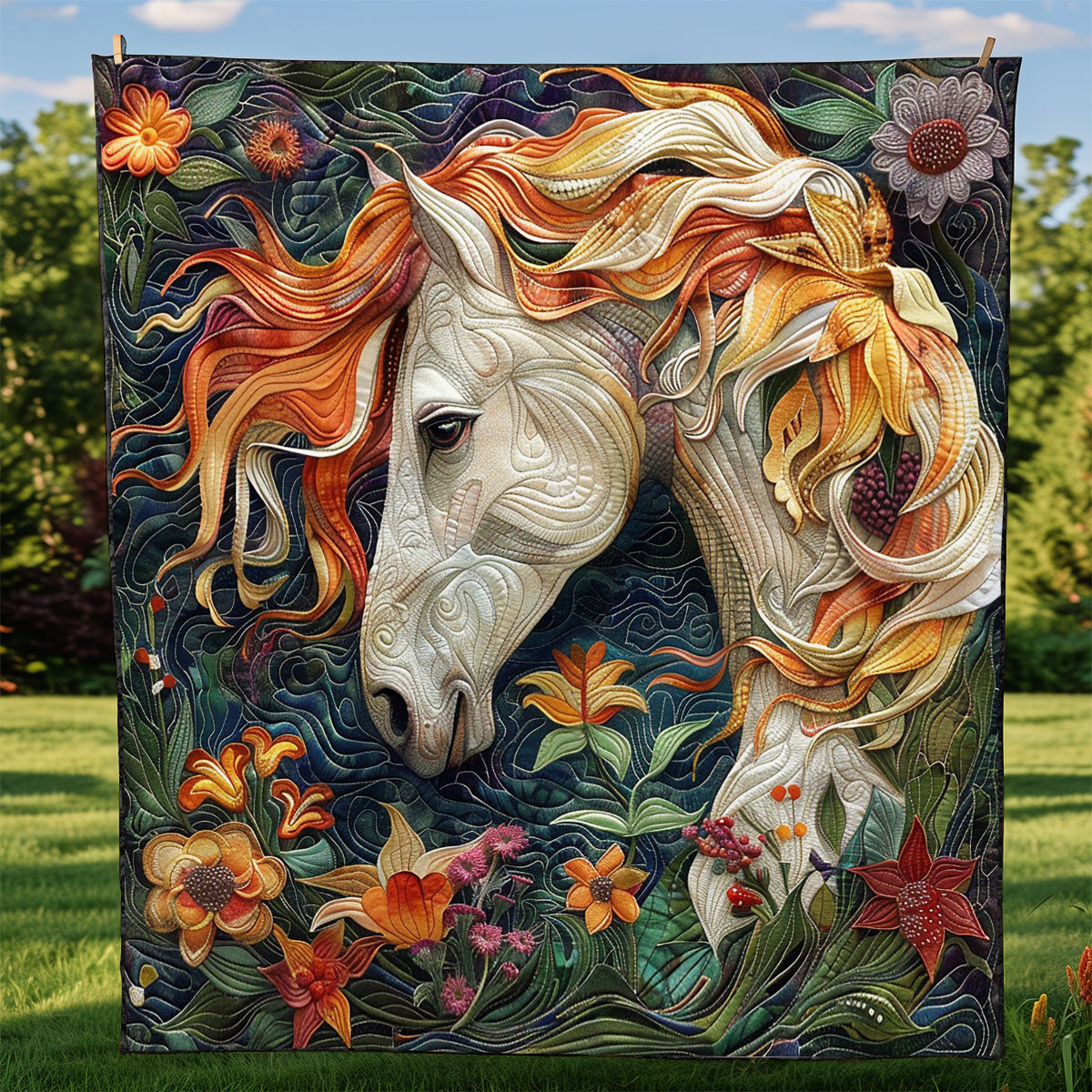 Floral Horse Decke