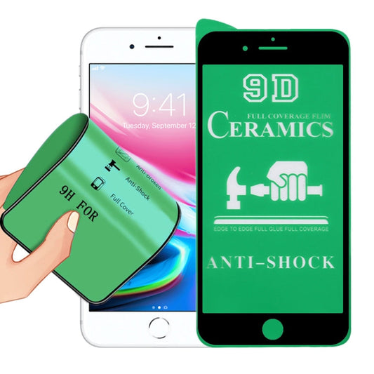 Frendorf | 2.5D Vollkleber Vollabdeckung Keramisches Film für iPhone 8 / 7 (Schwarz)