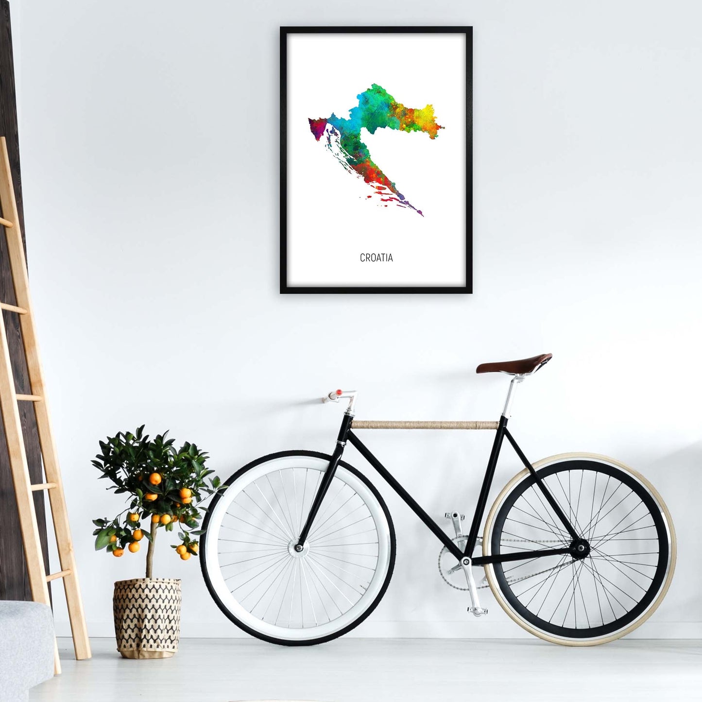 Kroatien Aquarellkarte Kunstdruck