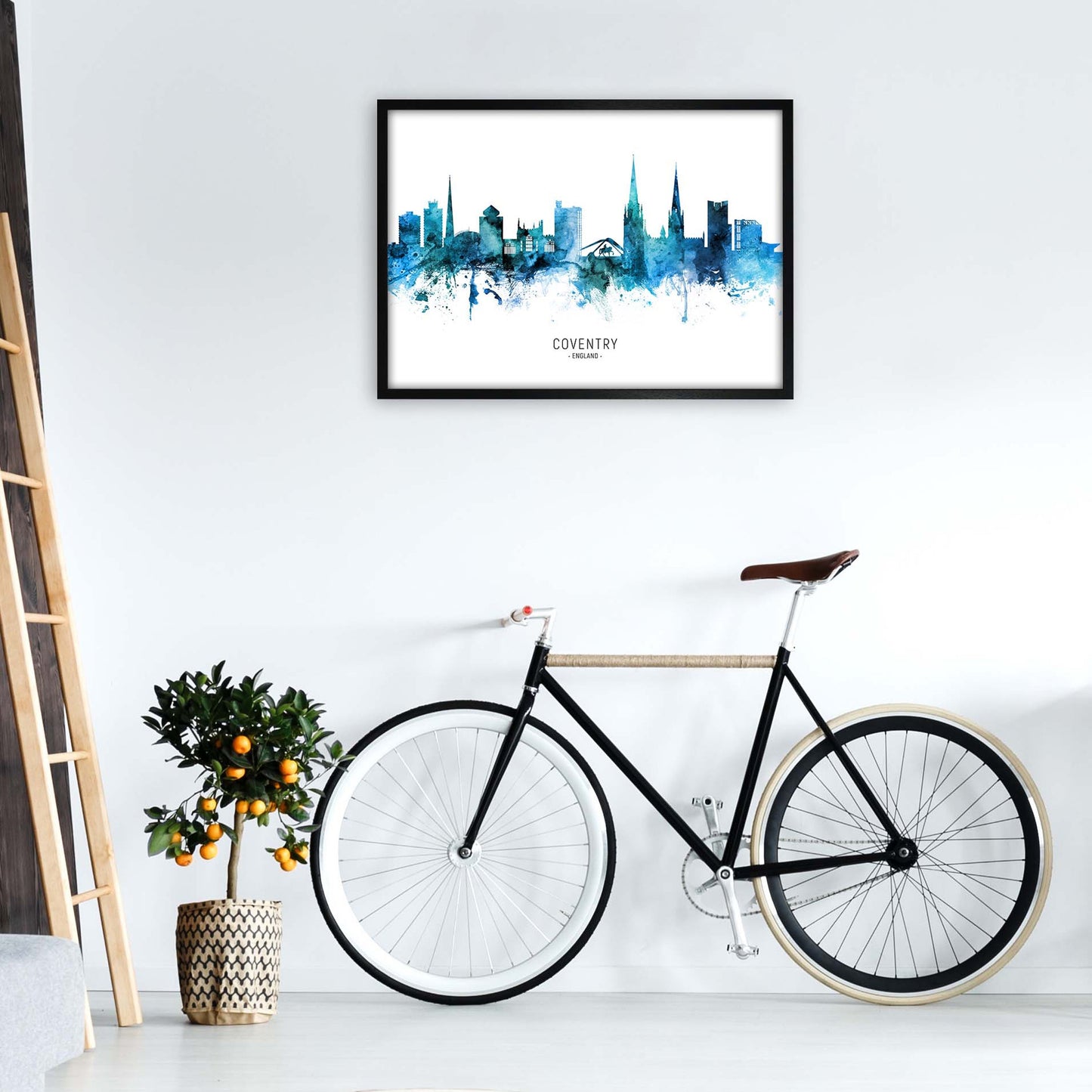 Coventry England Skyline Blaue Stadtname