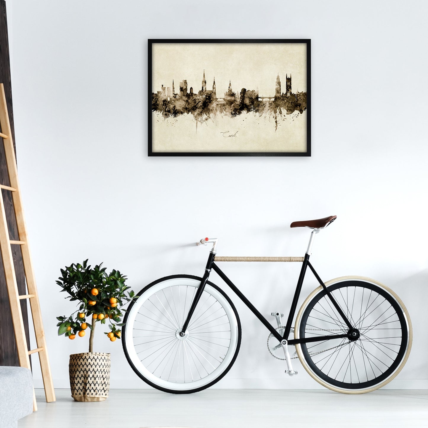 Kork Irland Skyline Vintage Kunstdruck