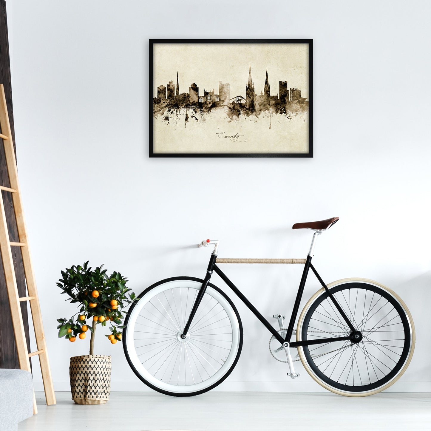 Coventry England Skyline Vintage Kunstdruck