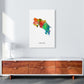 Costa Rica Aquarellkarte Kunstdruck