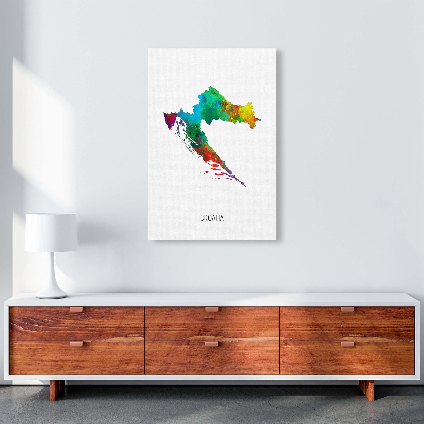 Kroatien Aquarellkarte Kunstdruck