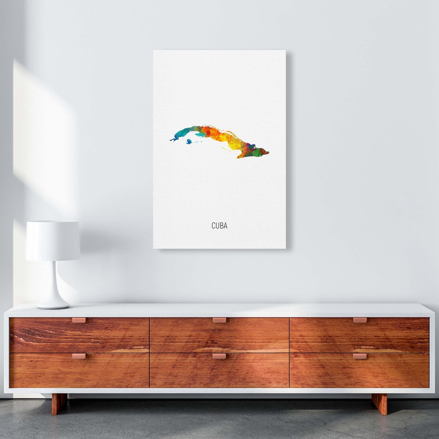 Cuba Wasserfarbenkarte Kunstdruck