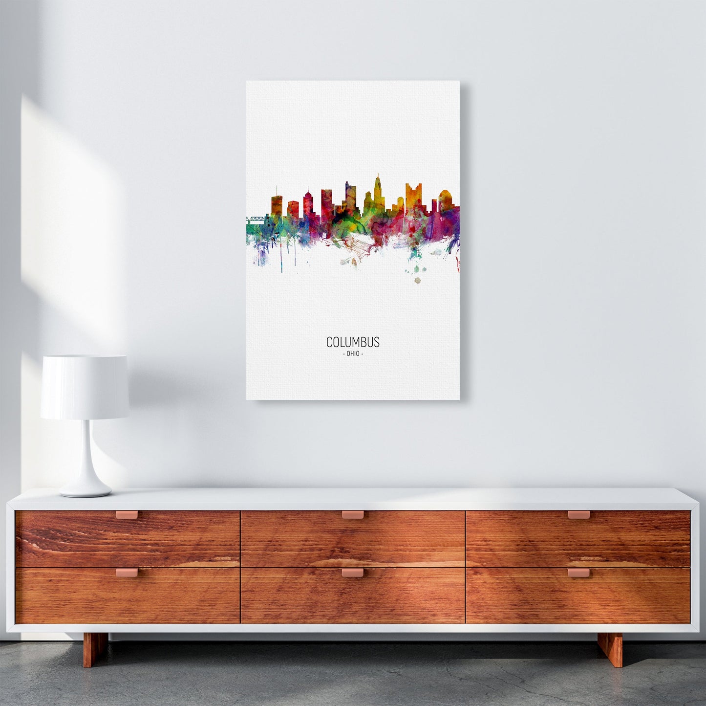 Columbus Ohio Skyline Porträt Kunstdruck