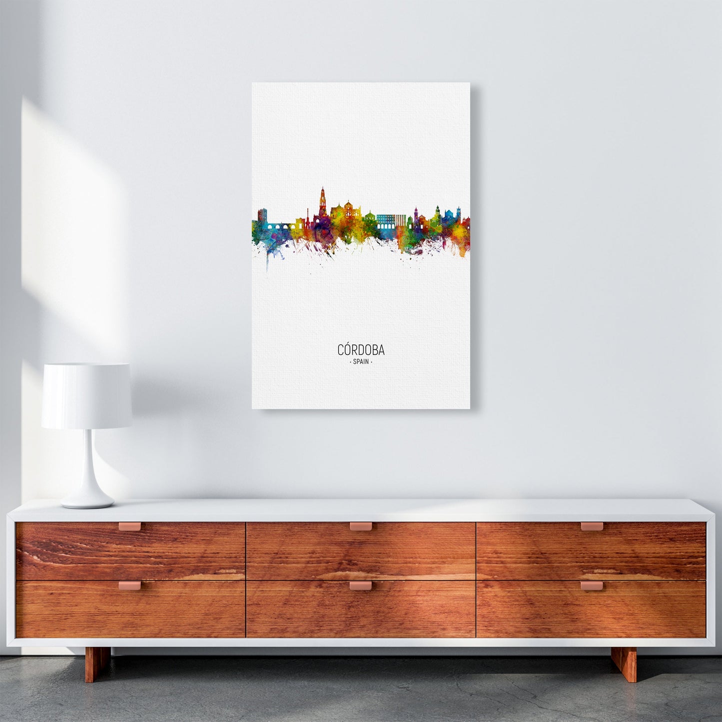 Cordoba Spanien Skyline Porträt Kunstdruck