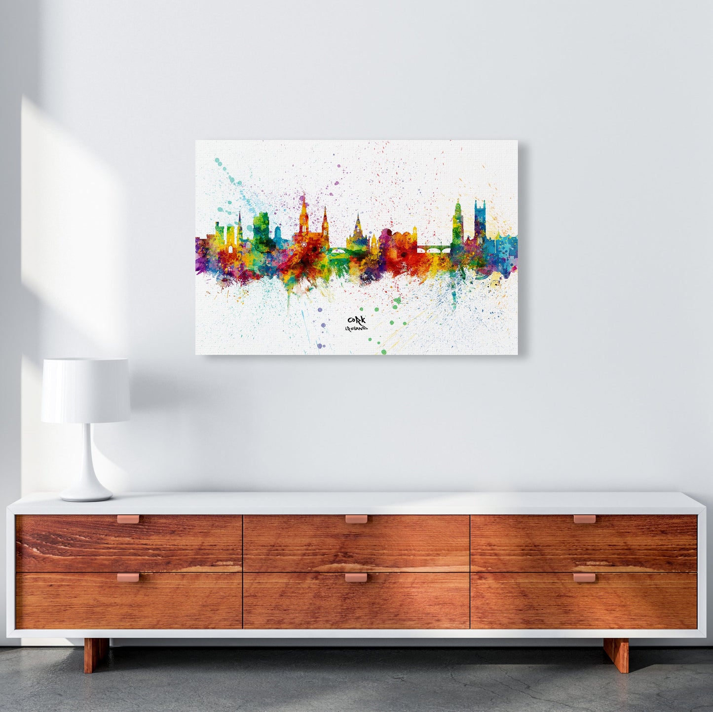 Kork Irland Skyline Splash Kunstdruck