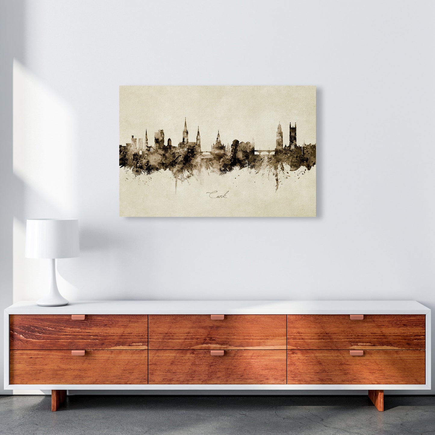 Kork Irland Skyline Vintage Kunstdruck