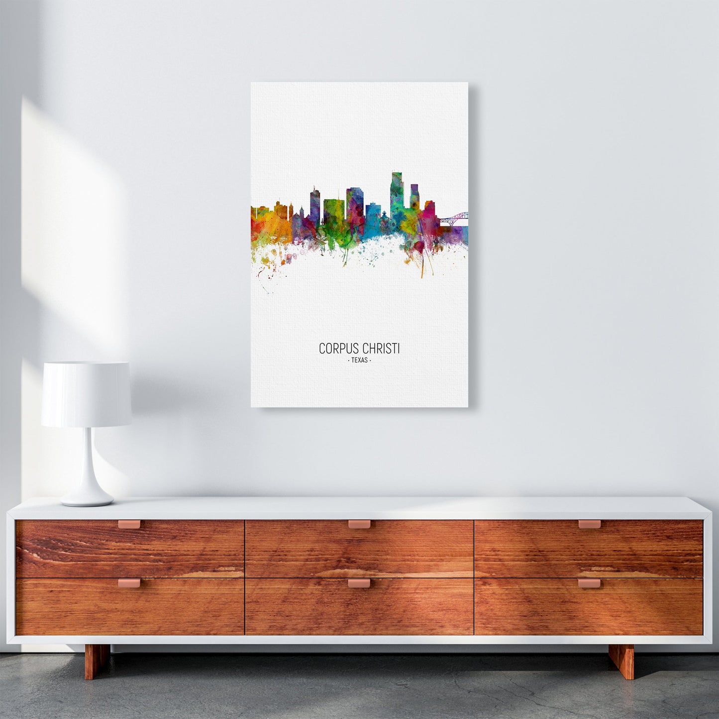 Corpus Christi Texas Skyline Porträt Kunst Druck