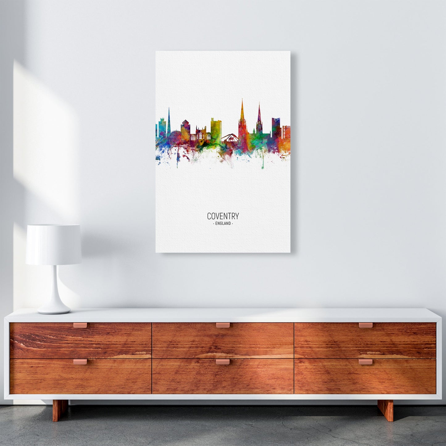 Coventry England Skyline Porträt Kunstdruck